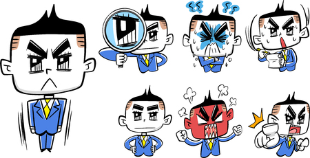 Comical hot blood new employee illustration 2のイラスト素材