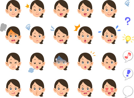 Twenty types of womenのイラスト素材