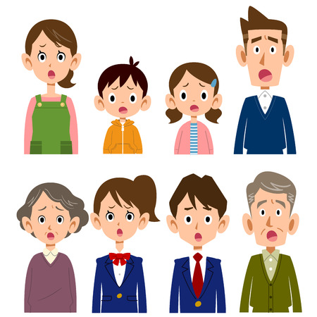 Family trouble face, upper bodyのイラスト素材