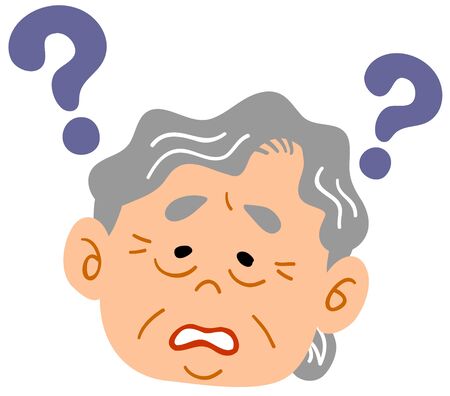 The face of an elderly person with dementiaのイラスト素材