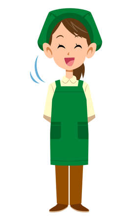 A female clerk at a supermarket nodding with a smileのイラスト素材