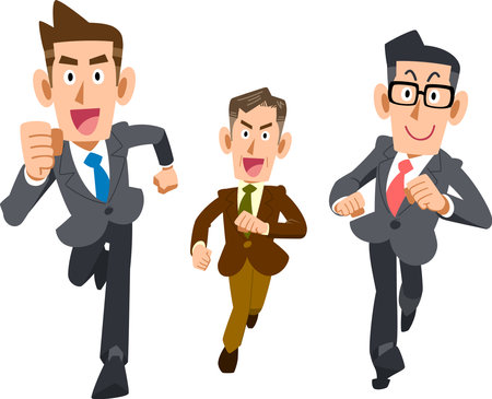 The image of Three businessmen dashingのイラスト素材