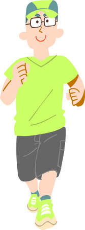 The image of a man joggingのイラスト素材