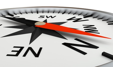 Silver magnetic compass close upの写真素材