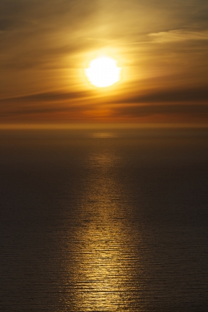 Midnight sun on Lofoten islands in arctic Norway during polar dayの写真素材