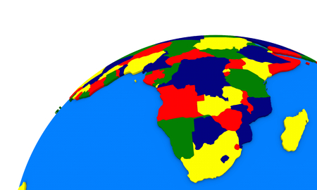 Political map of south Africa on globeの写真素材