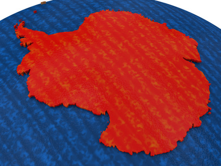 Map of Antarctica on wooden globe. 3D illustrationの写真素材