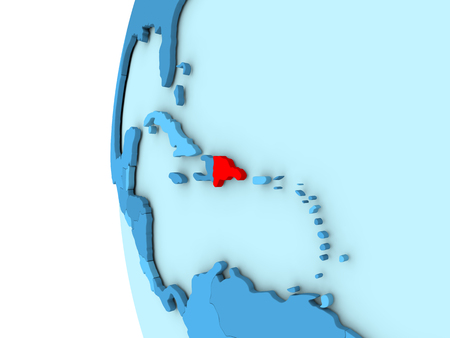 Map of Dominican Republic on simple blue. 3D illustrationの写真素材