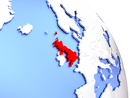 Map of United Kingdom on elegant shiny globe. 3D illustrationの写真素材