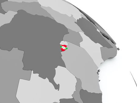 Burundi on globe with flag. 3D illustration.の写真素材
