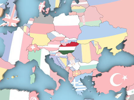 Switzerland with embedded flag. 3D illustration.の写真素材