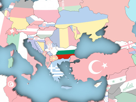 Bosnia with embedded flag. 3D illustration.の写真素材