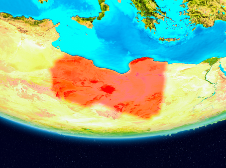 Libya from orbit of planet Earth. 3D illustration.の写真素材