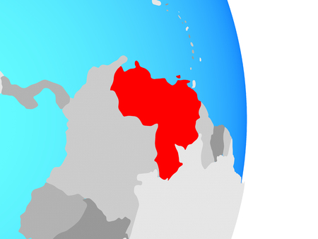Venezuela on simple political globe. 3D illustration.の写真素材