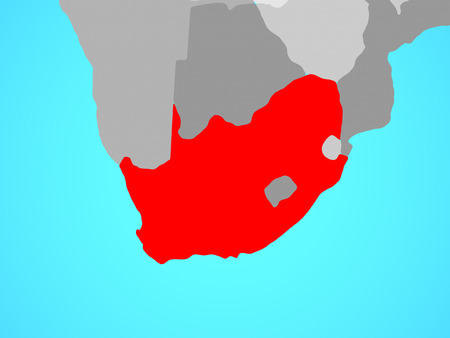 South Africa on blue political globe. 3D illustration.の写真素材