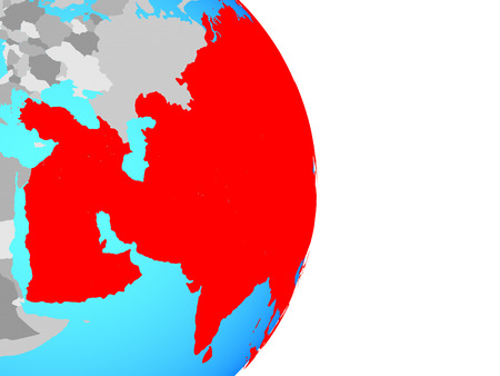 Asia on simple political globe. 3D illustration.の写真素材