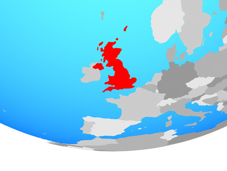 United Kingdom on simple political globe. 3D illustration.の写真素材