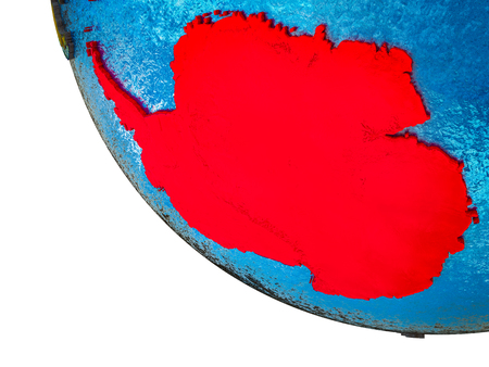 Antarctica on model of Earth with country borders and blue oceans with waves. 3D illustration.の写真素材