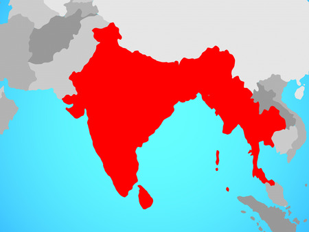 BIMSTEC member states on blue political globe. 3D illustration.の写真素材