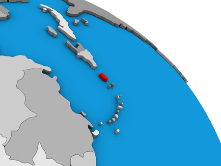 Puerto Rico on simple blue political 3D globe. 3D illustration.の写真素材