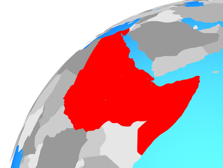 Northeast Africa on globe. 3D illustration.の写真素材