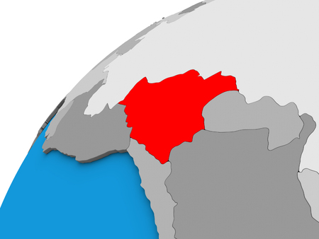 Bolivia on 3D globe. 3D illustration.の写真素材