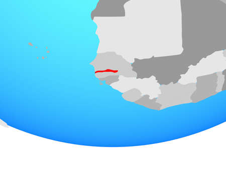 Gambia on simple political globe. 3D illustration.の写真素材