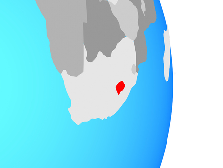 Lesotho on simple political globe. 3D illustration.の写真素材