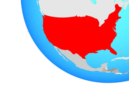 USA on simple globe. 3D illustration.の写真素材