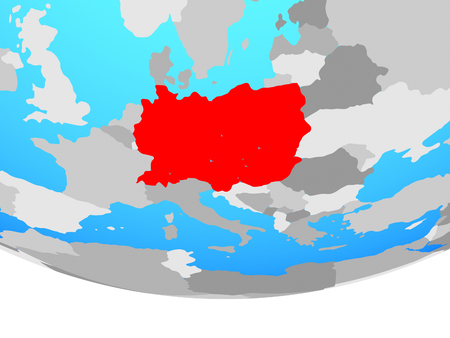 Central Europe on simple political globe. 3D illustration.の写真素材