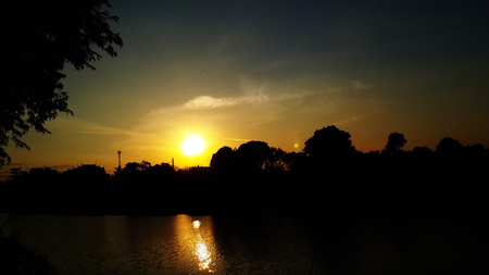 Sundown at Lopburi, Thailandの写真素材