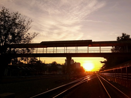 Train Station on the eveningの素材