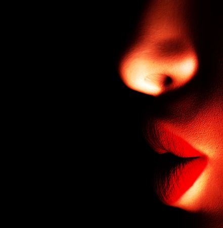 A image of a ladies lips a suitable image concept for Love.の写真素材