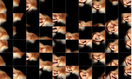 My vision of a nightmare with a scared set of female faces.の写真素材