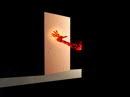 A image of a monster coming out of the closet. の写真素材