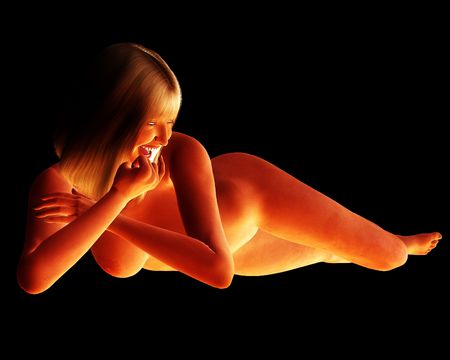 A good looking female in a pin up pose.の写真素材