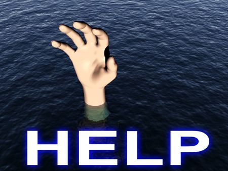 An image of a person who is drowning.の写真素材