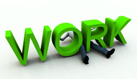 An image of a person who is literally been flattened by work.の写真素材