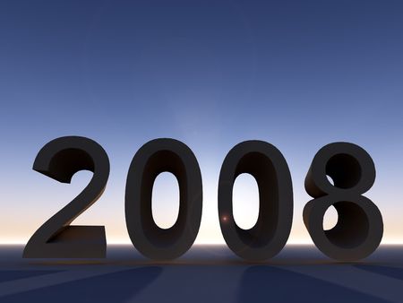 A conceptual image of the number 2008, it represents the new year 2008.の写真素材