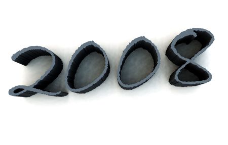 A conceptual image of the number 2008 that has been duplicated, it represents the new year 2008.