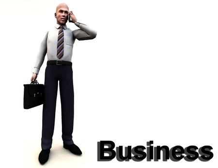 An conceptual image of a business man posing next to a word.の写真素材