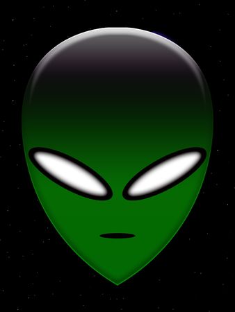 A very simple alien head of the common representation of an alien.