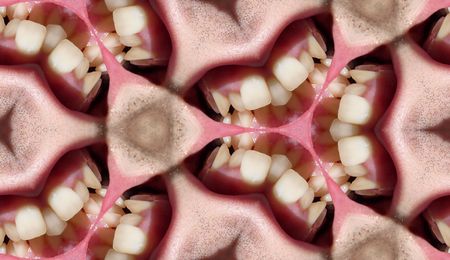 A seamless pattern background made out of teethの写真素材