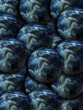 A background image made out of lots of Earths.