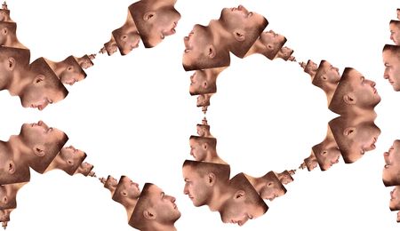 A seamless background pattern of a head within a head, representing infinity.の写真素材