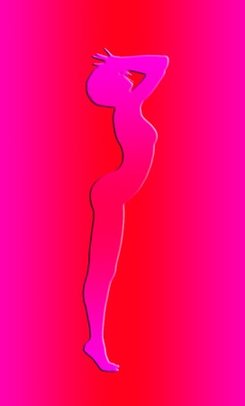 A y outline of a very y women.の写真素材