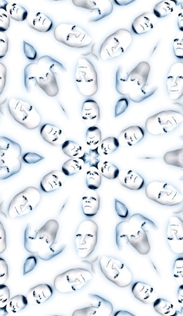 Seamless pattern made out of faces.の写真素材