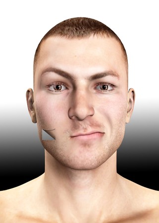 Image of a peeled human face.の写真素材