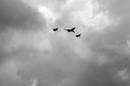An RAF flypast to celebrate the trooping of the colour on the 13th June 2009.