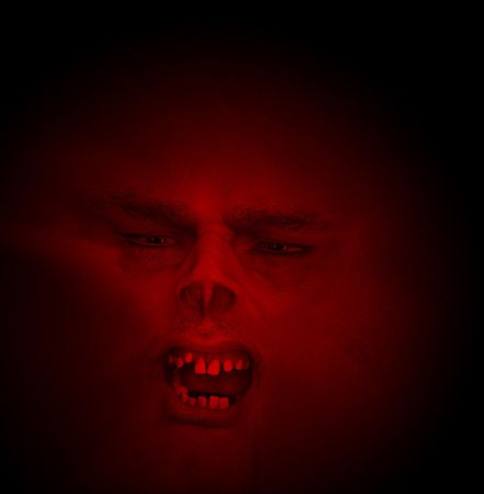 A horrible face for Halloween that has bad teeth.の写真素材